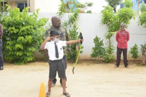 Archer Trainer teaching students1 at RISHS International School