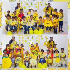 Pre School students celebrate at the Yellow Day Celebration at RISHS.