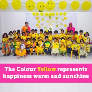 Pre School students celebrate at the Yellow Day1 Celebration at RISHS.