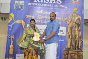 principal presented the chief guest with a gift - Thamizh Mandram Function, RISHS International School, Chennai
