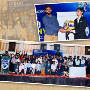 RISHS International School in Chennai, the Chief Guest gave a trophy to the kids attending IImun 2022.