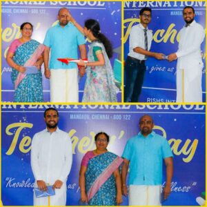 Student Welcoming Teacher 1- Teachers Day Celebration at RISHS International School, Chennai
