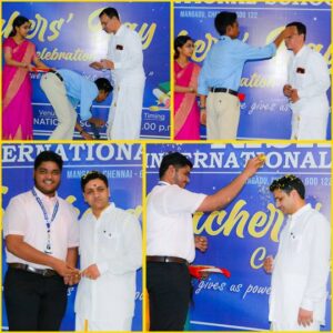 Student Welcoming Teacher 2- Teachers Day Celebration at RISHS International School, Chennai