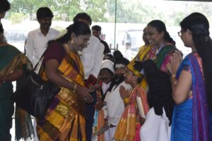 Students Welcoming Chief Guest - Thamizh Mandram Function, RISHS International School, Chennai