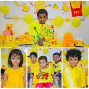 Students wore yellow dresses at the Yellow Day Celebration at RISHS.