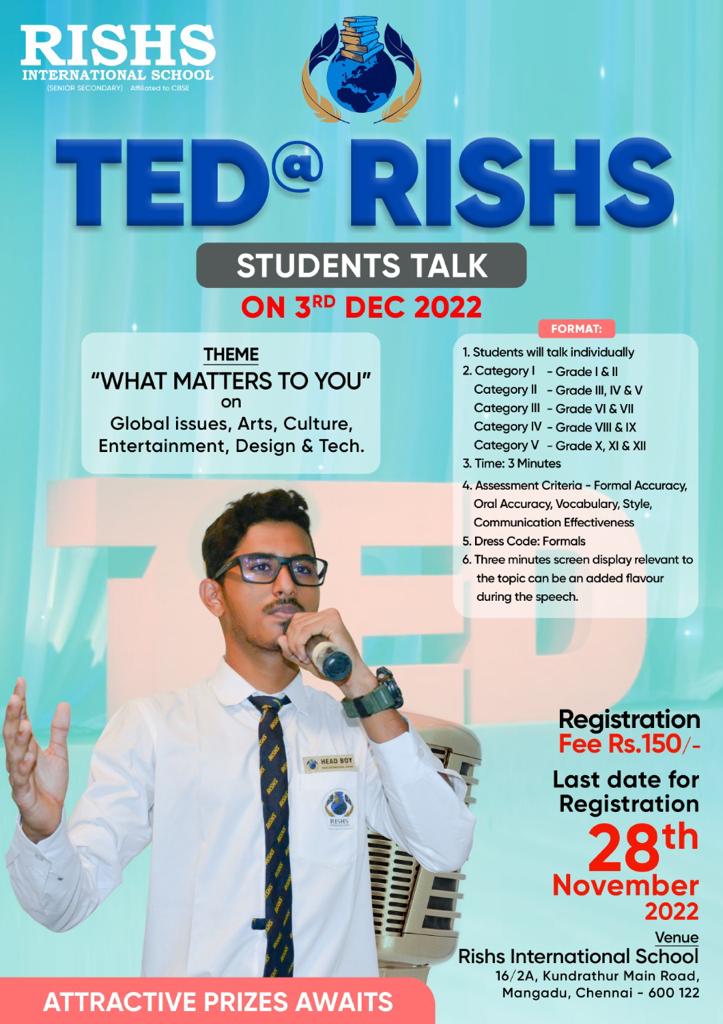TED at RISHS International CBSE School Mangadu