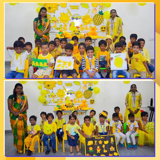 Yellow day Decoration by Kindergarten Students at RISHS International School