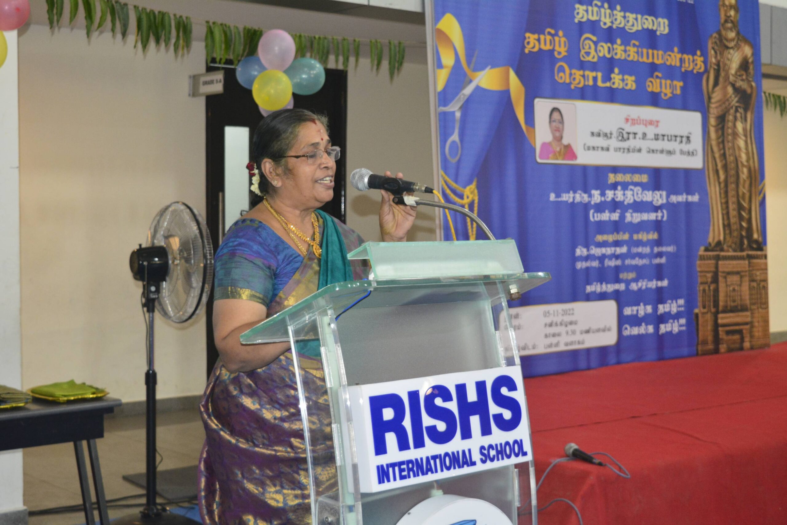 Welcome Speech by Teacher - Thamizh Mandram Function, RISHS International School, Chennai